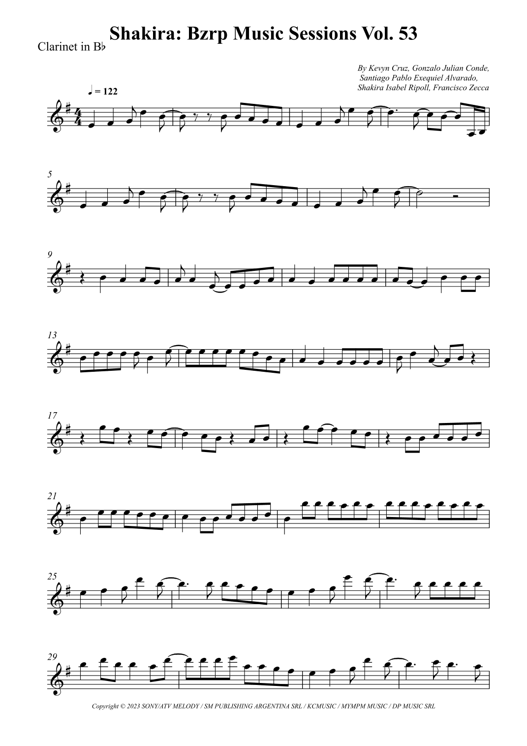 Shakira: Bzrp Music Sessions Vol. 53 (arr. Wesley S. SIlva)