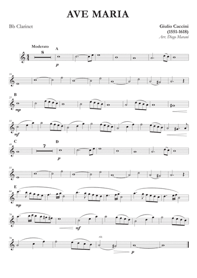 Ave Maria by Caccini-Vavilov for Clarinet and Piano (arr. Diego Marani)