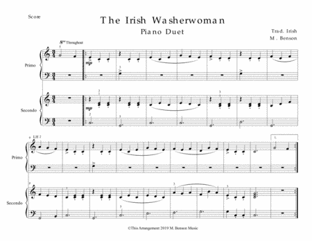 The Irish Washerwoman Piano Duet (arr. M. Benson)