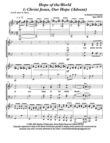 Hope of the World 01: Christ Jesus Our Hope (Advent) by Stephen R Dalrymple