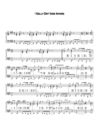 I Really Don't Know Anymore (arr. Biegler)