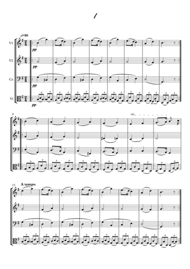 Scenes from Childhood 15-1 string quartet (arr. PianoSheetNow)