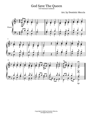 God Save The Queen (arr. Dominic Meccia)