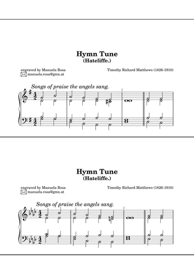 Hymn Tune Hateliffe (arr. Manuela Rosa)
