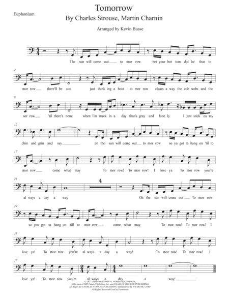 Tomorrow (arr. Kevin Busse)