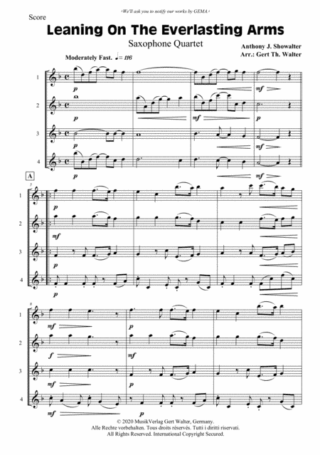 Leaning On The Everlasting Arms (arr. Gert Th. Walter)