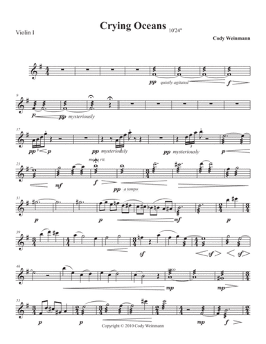 "Crying Oceans"-- Solo Violin Part