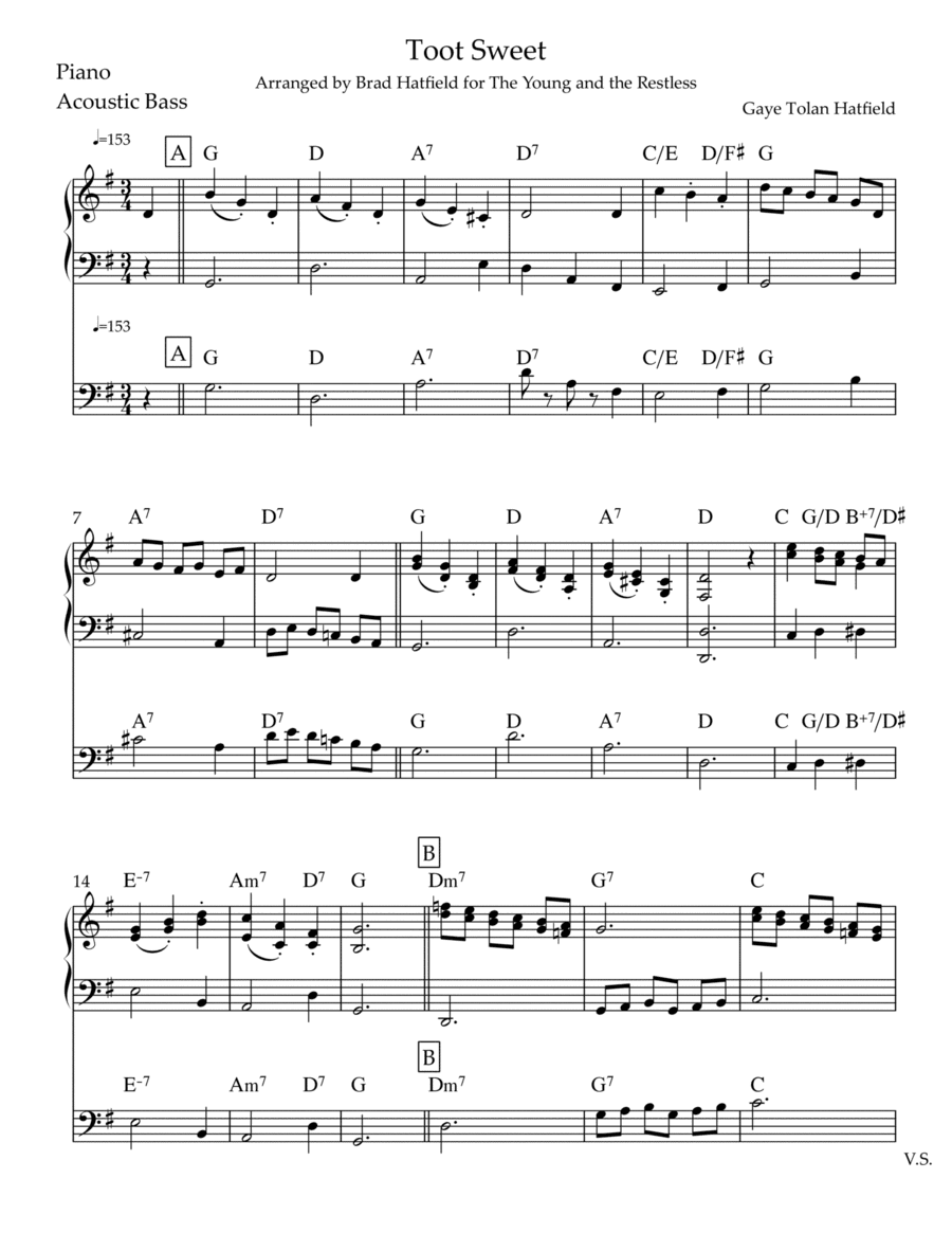 Toot Sweet (As heard on The Young and The Restless)