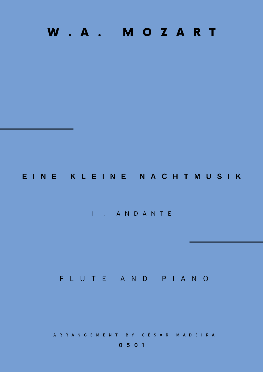 Eine Kleine Nachtmusik (2 mov.) - Flute and Piano (Full Score and Parts) (arr. César Madeira)