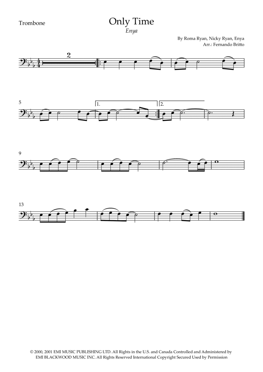 Only Time (arr. Fernando Britto)