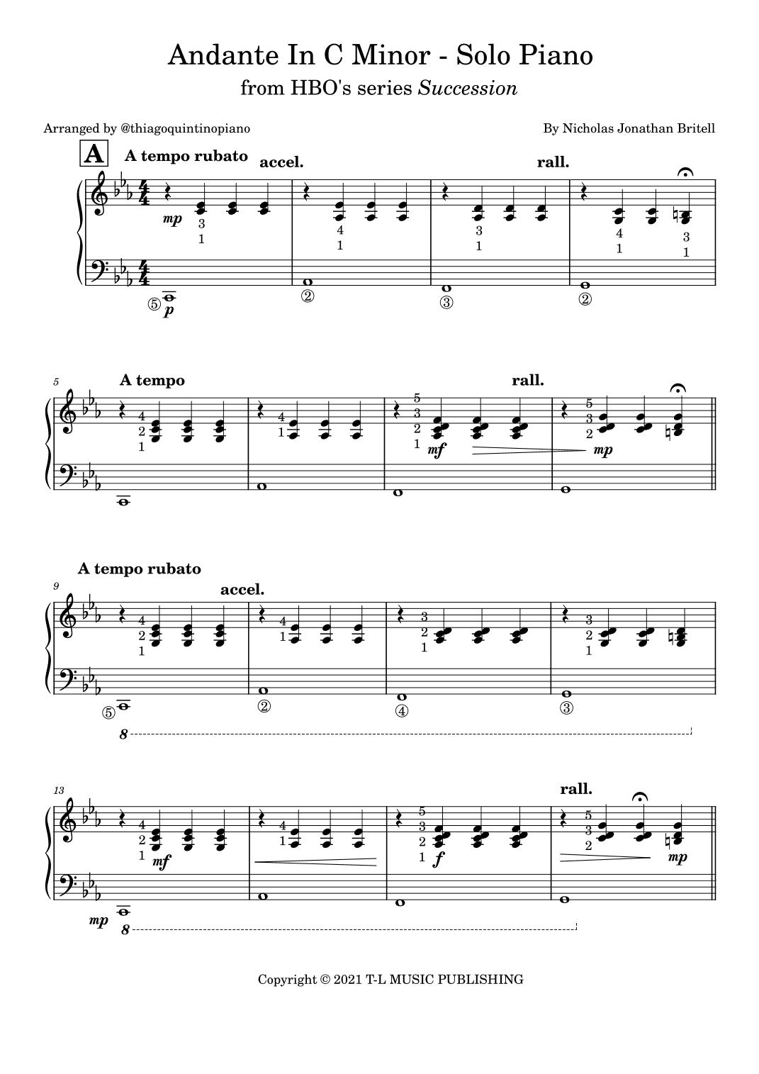 Andante In C Minor - Solo Piano (arr. @thiagoquintinopiano)