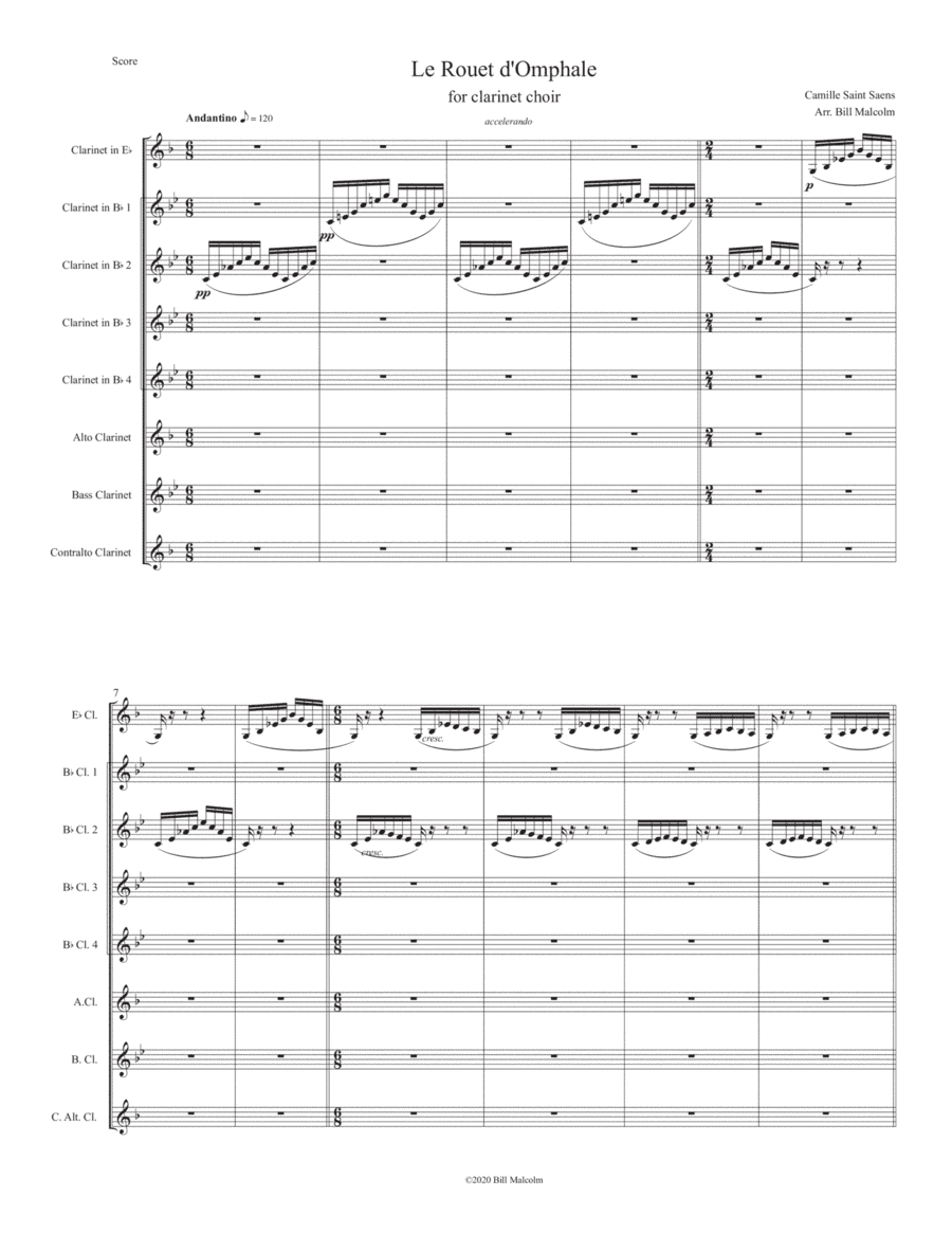 Le Rouet d'Omphale for clarinet choir (arr. Bill Malcolm)