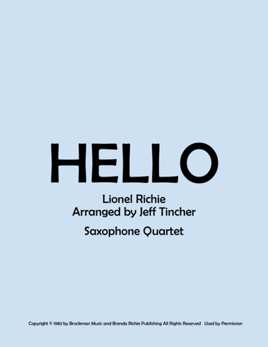 Hello (arr. Jeff Tincher)