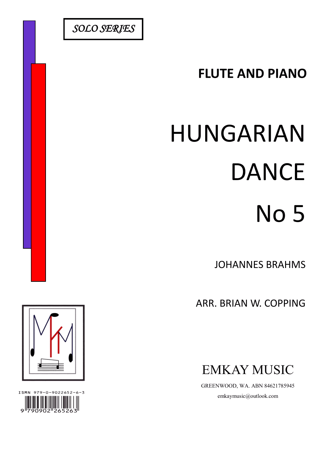 HUNGARIAN DANCE NO5 – FLUTE & PIANO (arr. EMK Music)