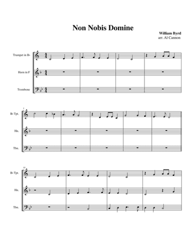 Non nobis domine (William Byrd) for Brass Trio (arr. Al Cannon)