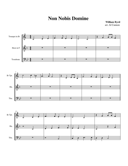 Non nobis domine (William Byrd) for Brass Trio (arr. Al Cannon)