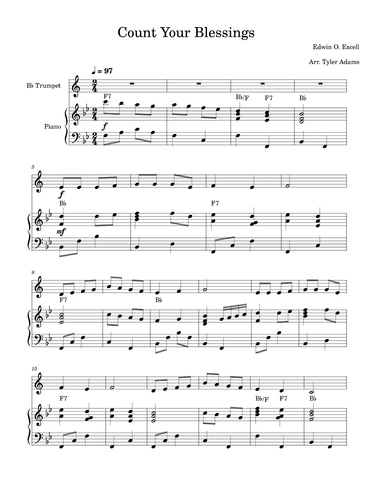 Count Your Blessings (Trumpet Solo and Piano) (arr. Tyler Adams)