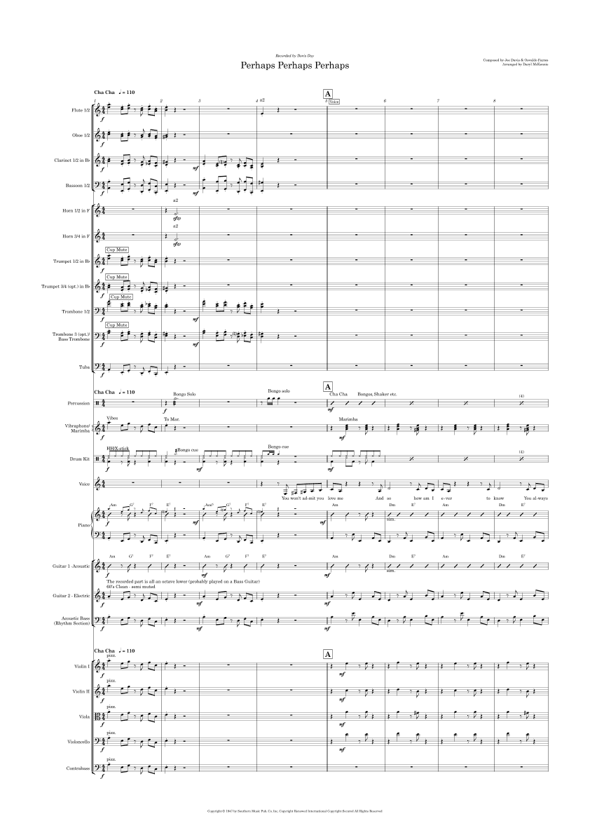 Quizas, Quizas, Quizas (perhaps, Perhaps, Perhaps) (arr. Daryl McKenzie)