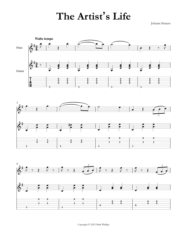 The Artist’s Life (arr. Mark Phillips)