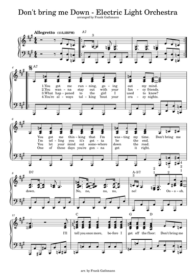 Don't Bring Me Down (arr. Frank Gathmann)
