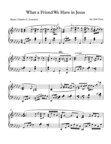What A Friend We Have in Jesus (arr. julia tsien)