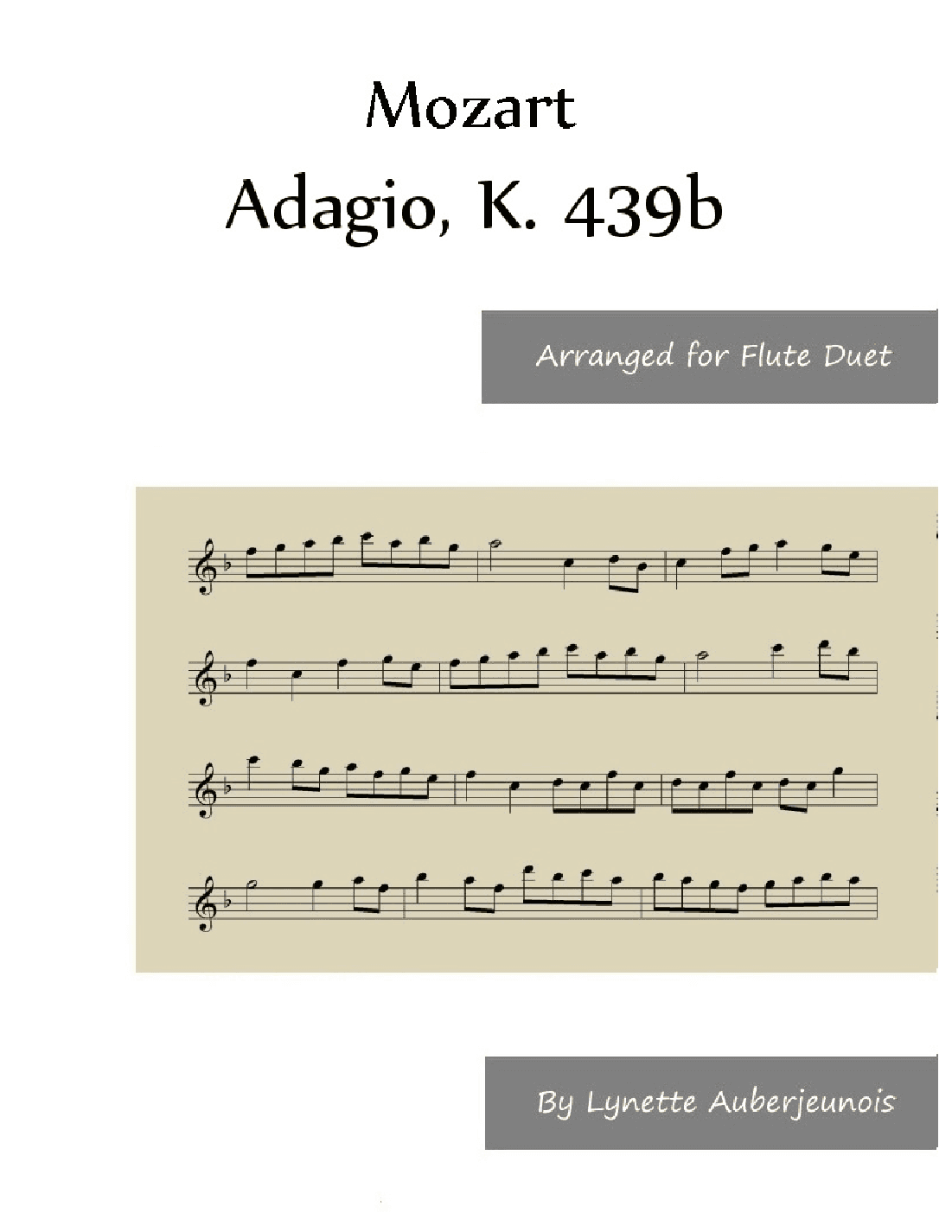 Adagio, K. 439b - Flute Duet (arr. Lynette Auberjeunois)