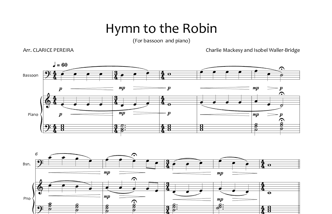A Hymn For The Robin (arr. Clarice Pereira)