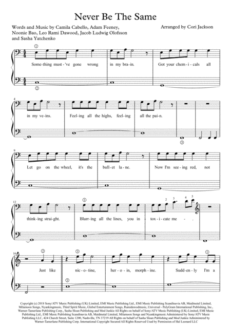 Never Be The Same (arr. Cori Jackson)