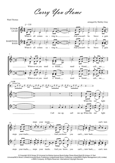 Carry You Home (arr. Shelley Gray)