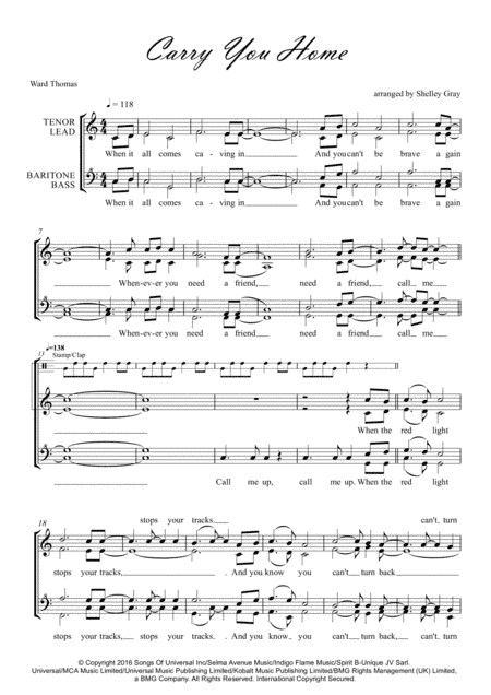 Carry You Home (arr. Shelley Gray)
