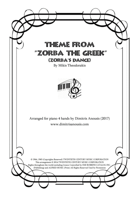 Theme From "zorba The Greek" (arr. Dimitris Anousis)