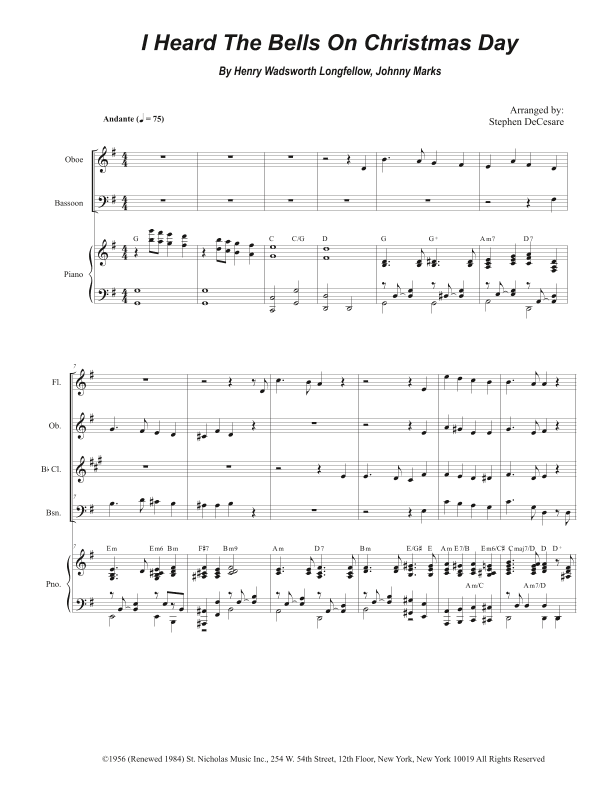I Heard The Bells On Christmas Day (arr. Stephen DeCesare)