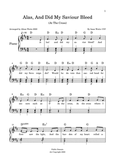 Alas, And Did My Saviour Bleed (At The Cross) (arr. Aliese Watts)