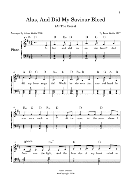 Alas, And Did My Saviour Bleed (At The Cross) (arr. Aliese Watts)