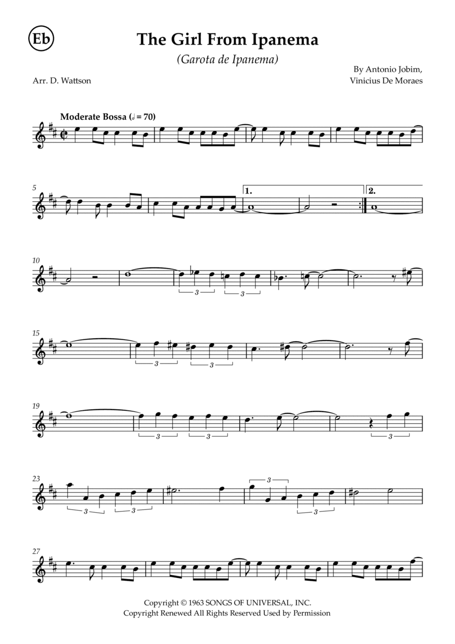 Garôta De Ipanema (arr. Douglas Wattson)