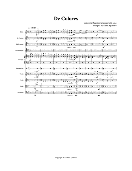 De Colores (for Beginning Orchestra) (arr. Dana Apolonio)
