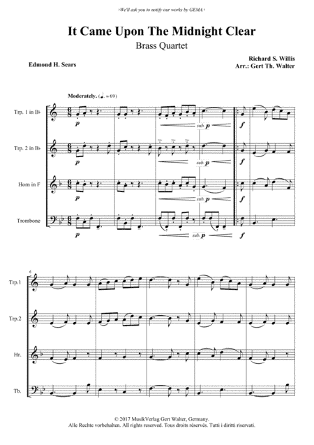 It Came Upon The Midnight Clear (arr. Gert Th. Walter)