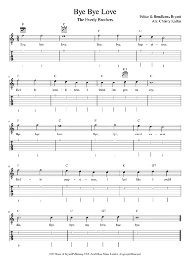 Bye Bye Love (arr. Christy Kalfas)