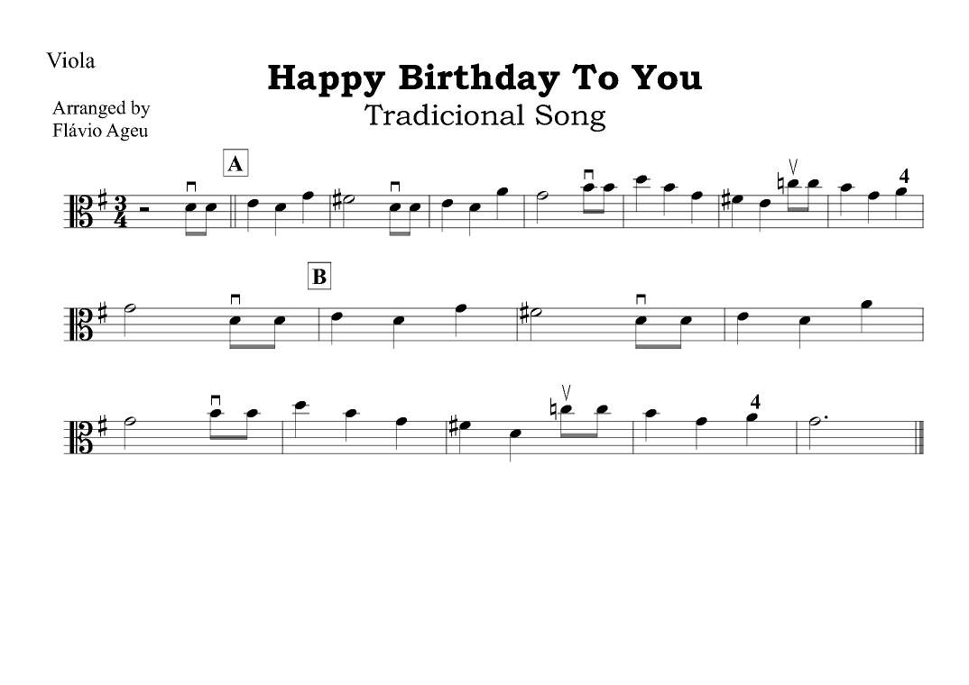 Happy Birthday To You (arr. Flávio Ageu)