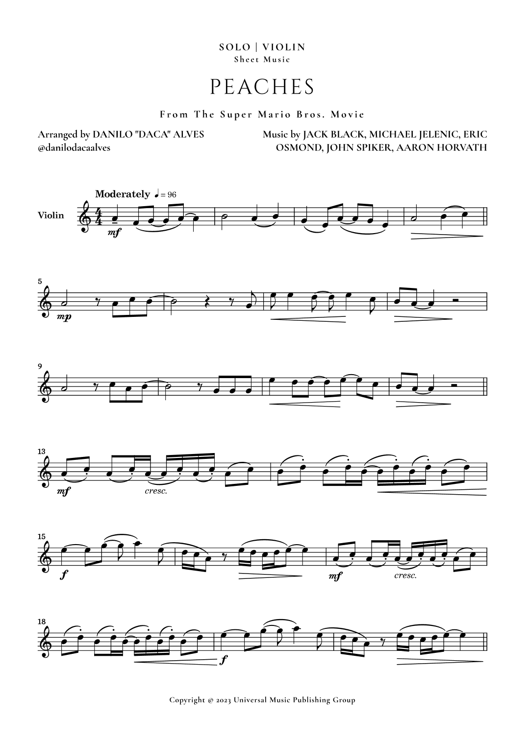 Peaches (arr. Danilo "Daca" Alves)