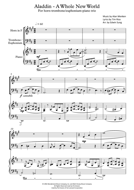 A Whole New World (from 'Aladdin') (arr. Edwin Sung)