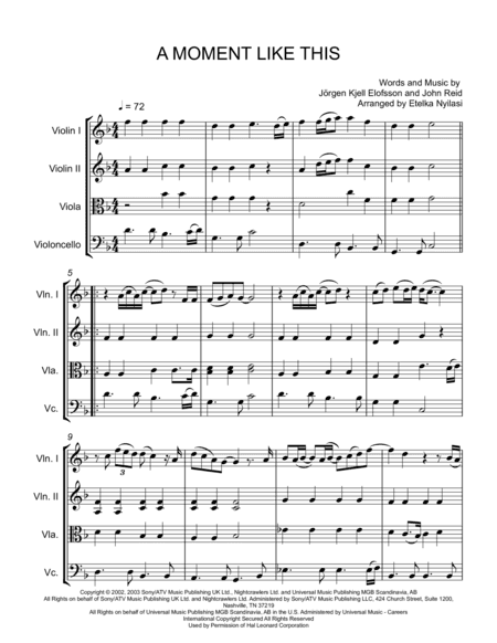 A Moment Like This (arr. Etelka Nyilasi)