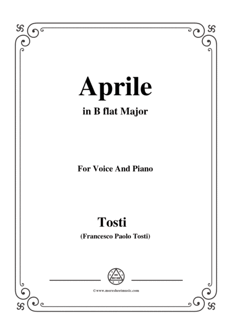 Tosti-Aprile in B flat Major,for Voice and Piano (arr. MSM)