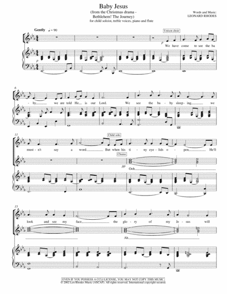 Baby Jesus - Christmas anthem for child soloist and choir