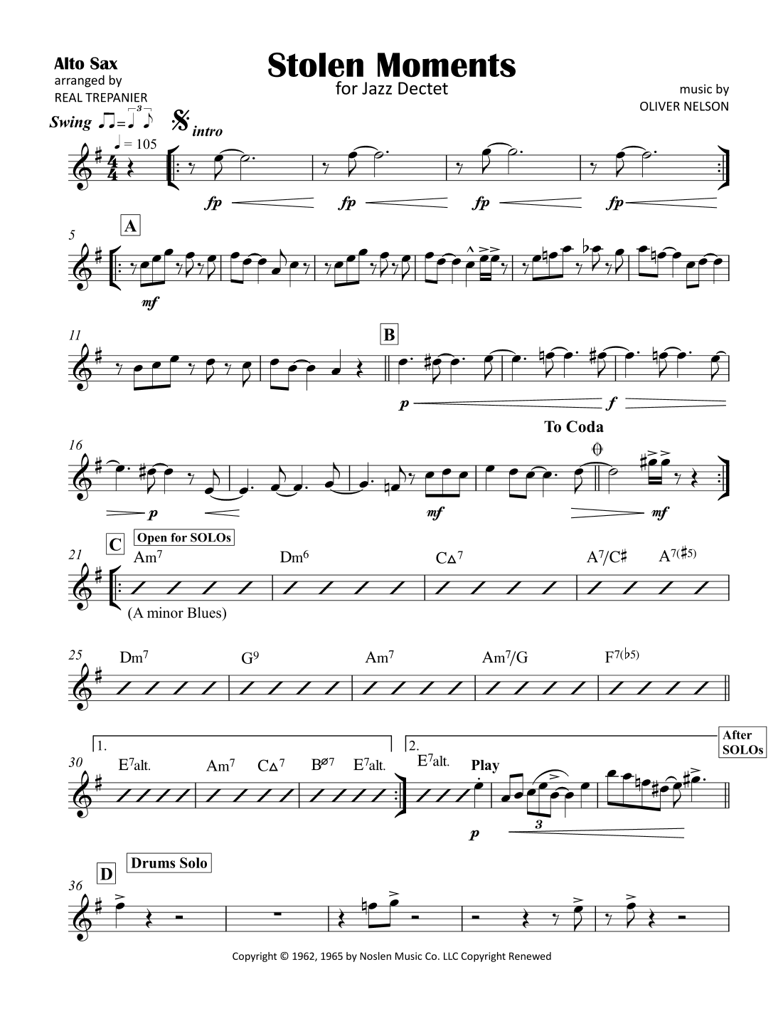Stolen Moments (arr. Real Trepanier)