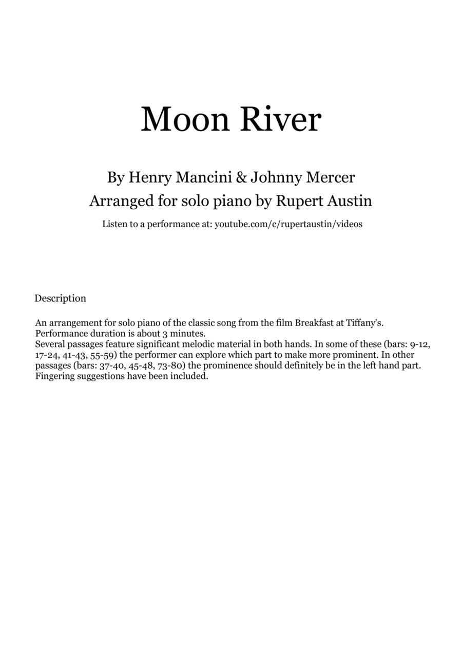 Moon River (arr. Rupert Austin)