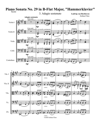 Hammerklavier Sonata, Movement 3 (arr. Joshua Choe)