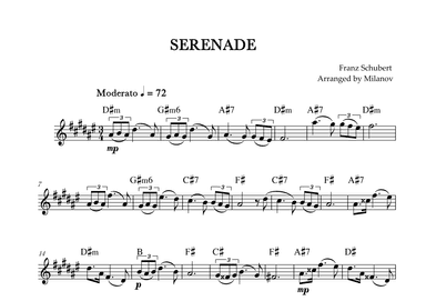 Serenade | Schubert | Lead Sheet | D# minor (arr. Milanov)