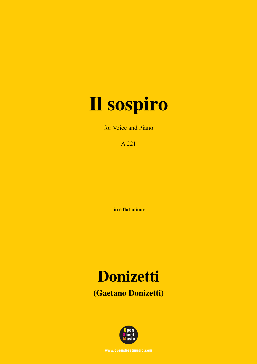 Donizetti-Il sospiro,in e flat minor,for Voice and Piano (arr. MSM)