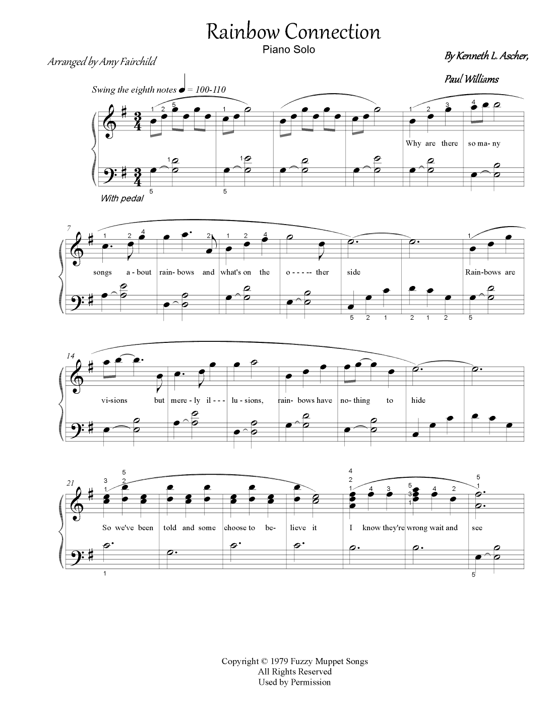 The Rainbow Connection (arr. Amy Fairchild Music)